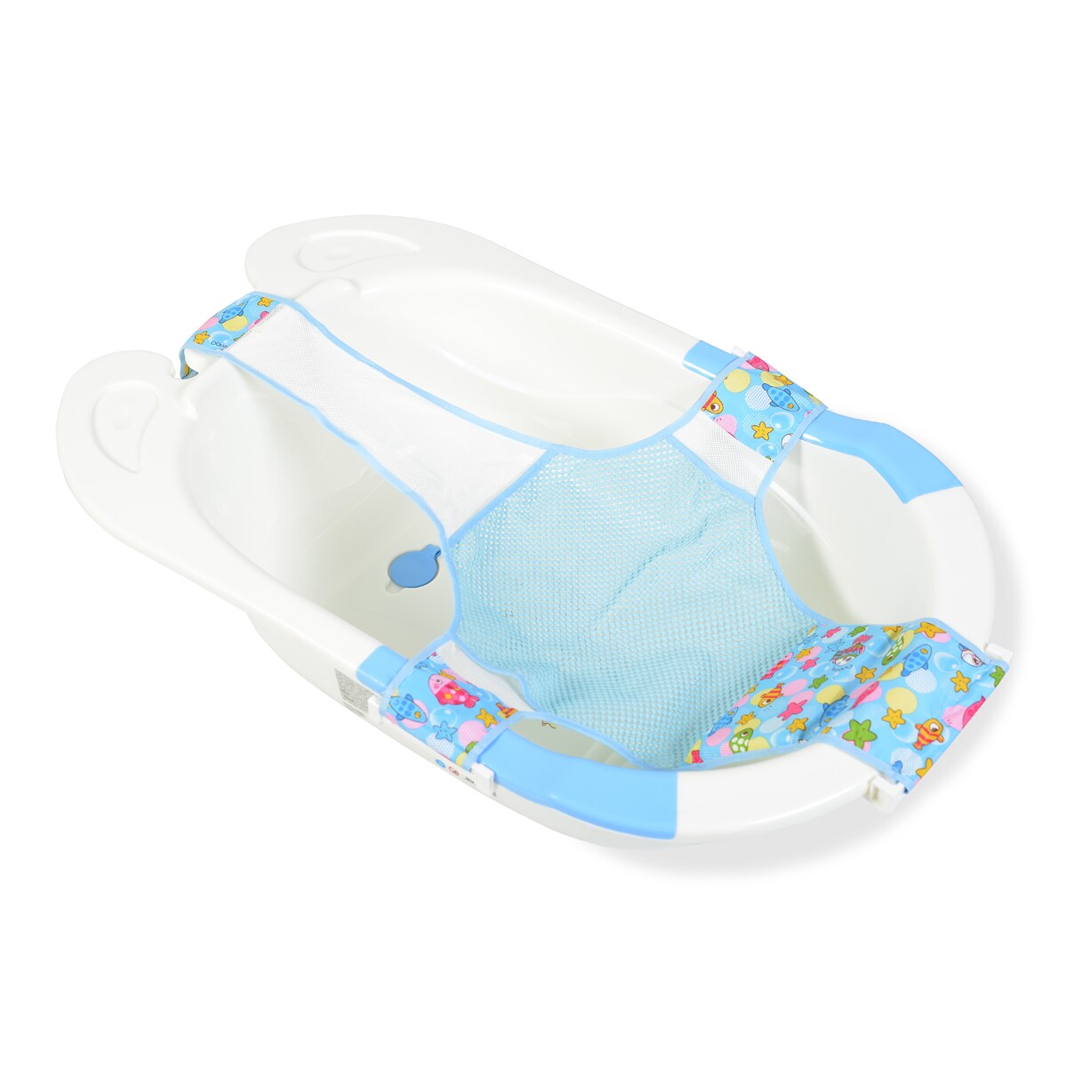Moni Babywannennetz Salmon, Kunststoff Clips, Badewanneneinsatz, ab Geburt blau