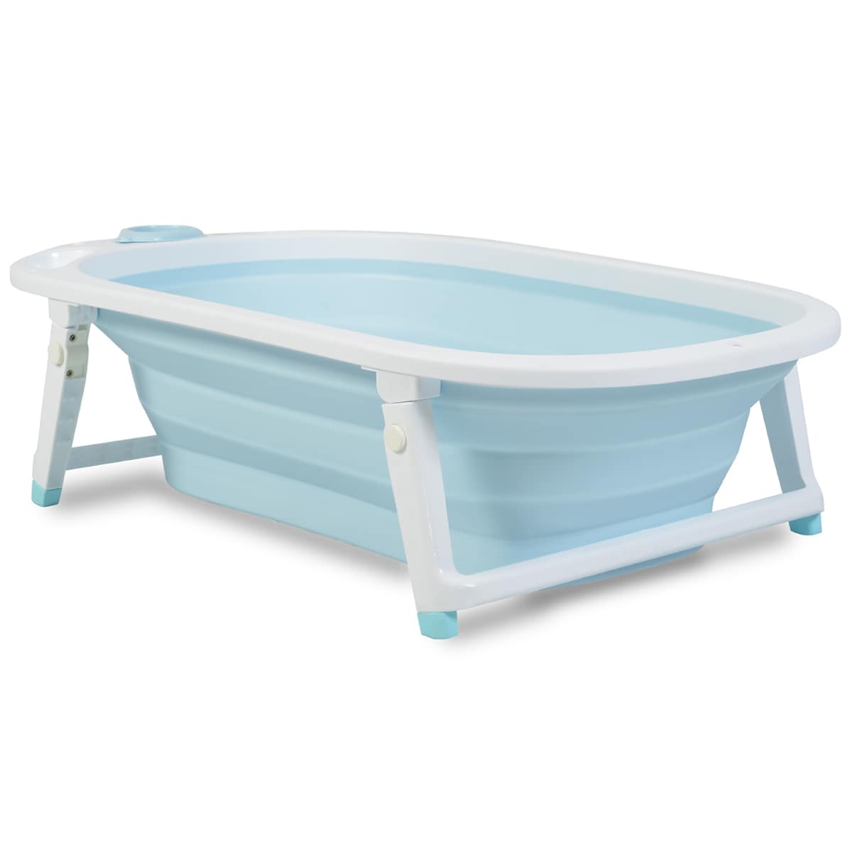 Cangaroo Babybadewanne Carribean, 83 cm, klappbar, Wasserablauf, Ablagef&auml;cher blau - Bild 1