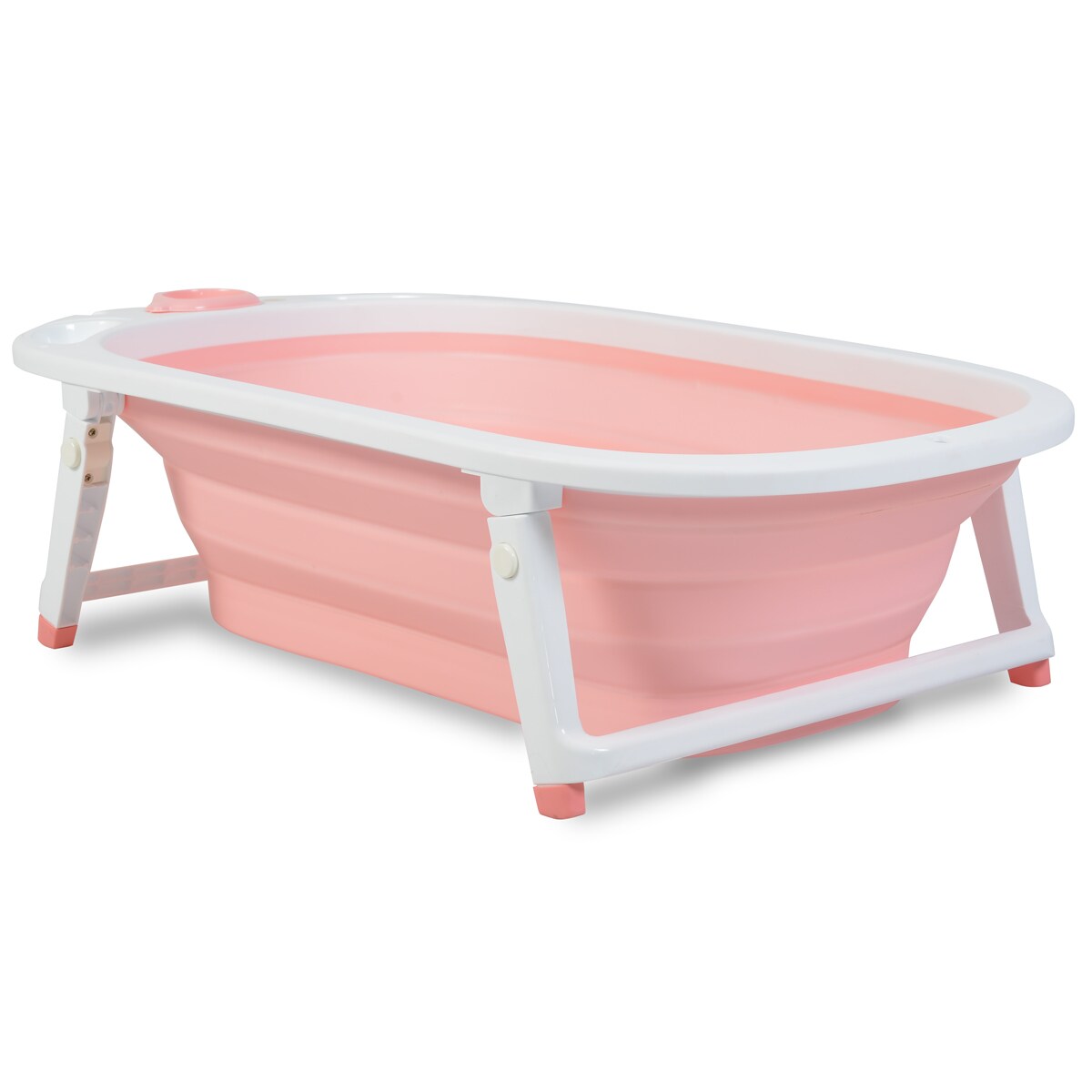 Cangaroo Babybadewanne Carribean, 83 cm, klappbar, Wasserablauf, Ablagefächer pink | 03800146264437