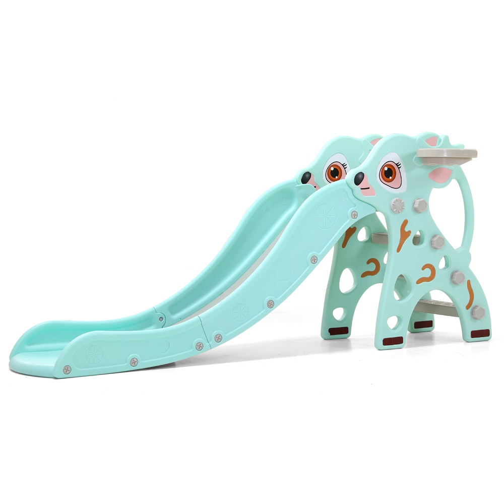 Moni Kinderrutsche Tiana WM19021 L&auml;nge 160 cm Basketballkorb rutschfeste Stufen blau - Bild 1