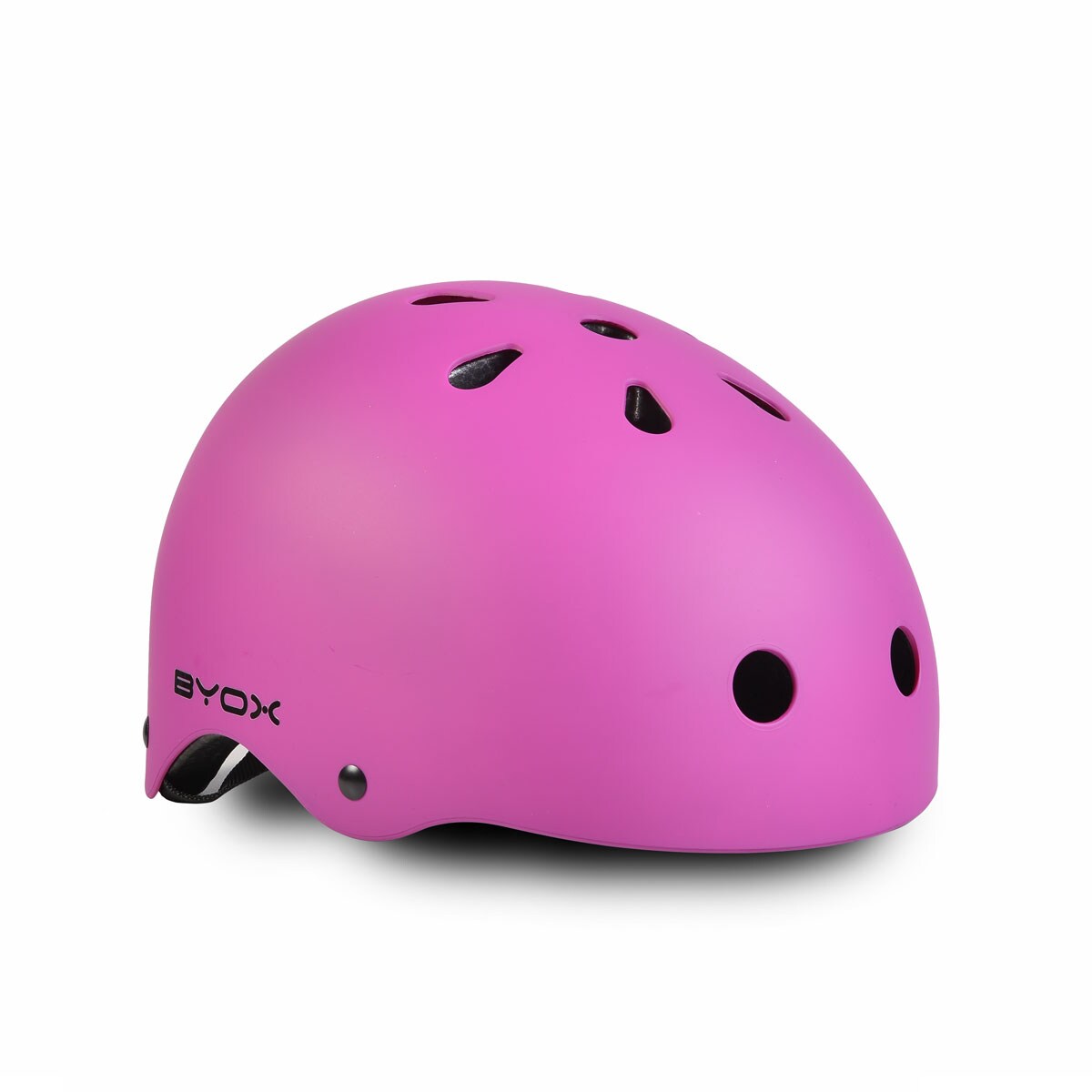 Byox Kinder Schutzhelm f&uuml;r Skater Y09, Gr&ouml;&szlig;e M, einstellbar 54-58 cm, 11 L&ouml;cher pink - Bild 1