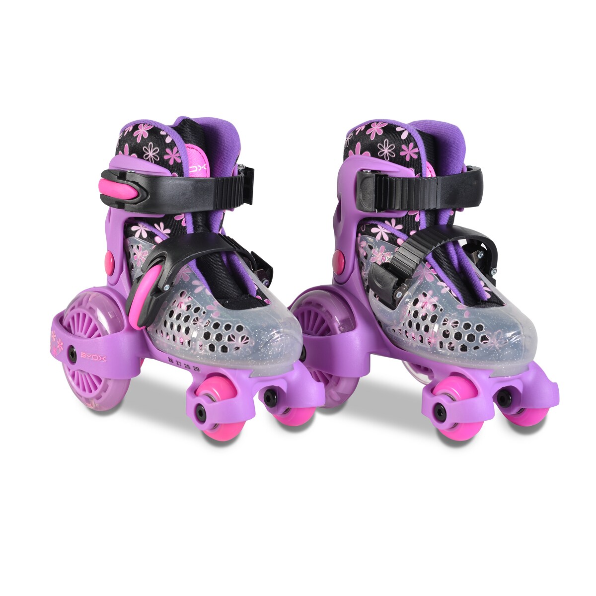 Byox Rollschuhe Beetle Größe XS 26-29, PU-Rollen, ABEC-5 Lager, Stopper hinten violett | 03800146225599