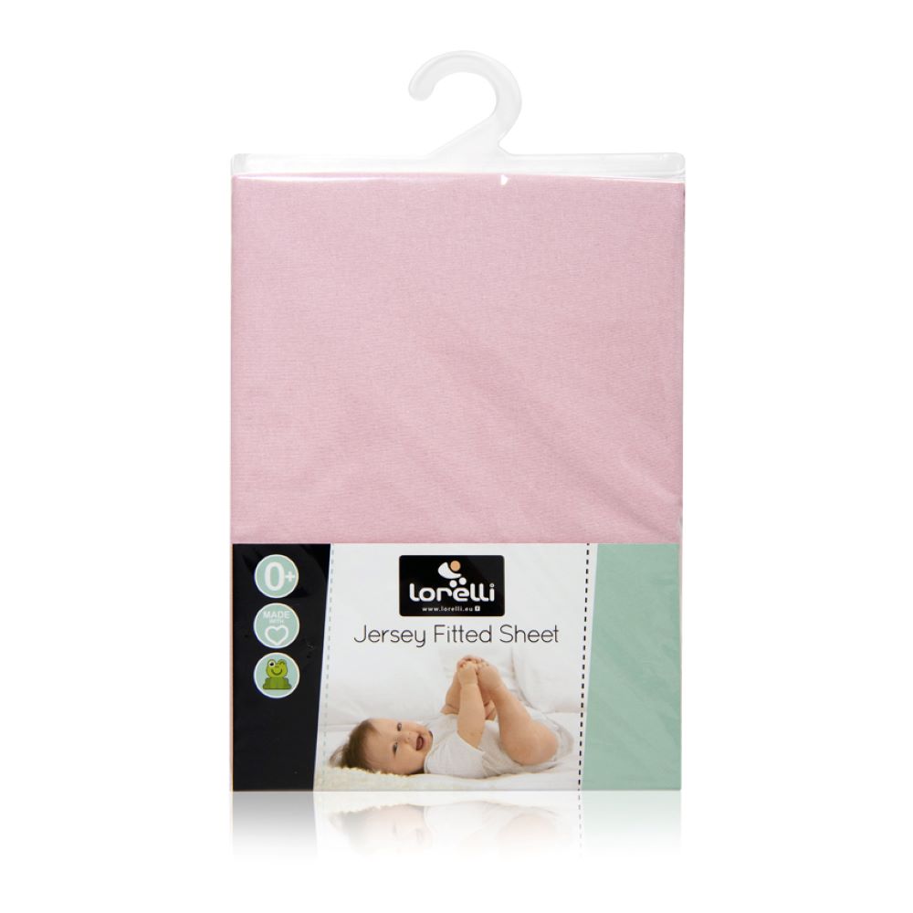 Lorelli Babybett Spannbetttuch Jersey 120 x 60 cm Bettlaken Babybetten, waschbar rosa - Bild 1