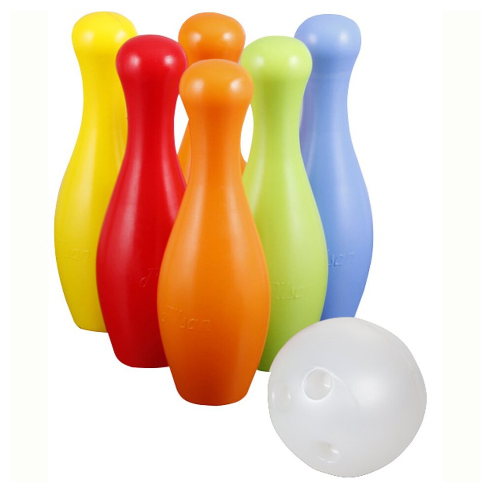 Pilsan Bowling Kinder Kegelspiel 06137 mit 6 Kegel, 2 Kugeln, drin und drau&szlig;en bunt - Bild 1