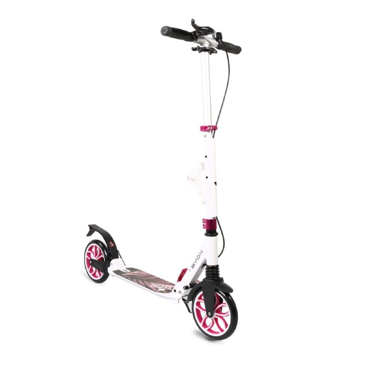 Byox Kinderroller Fiore klappbar Sto&szlig;d&auml;mpfer Flaschenhalter Bremse bis 100 kg pink - Bild 1