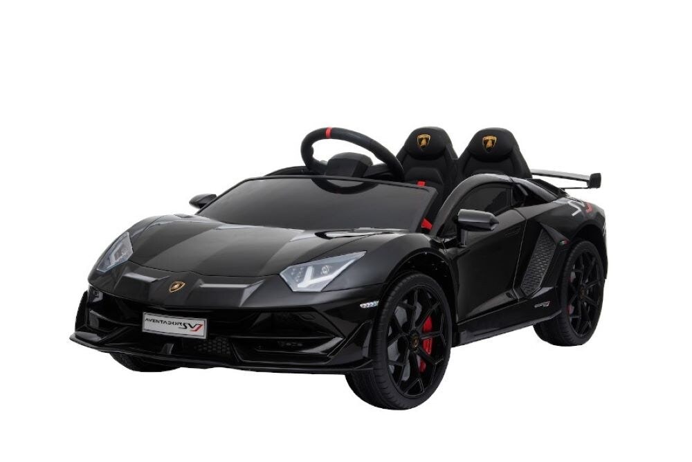 ES-Toys Kinder Elektroauto Lamborghini Aventador SVJ, Kunstledersitz, EVA-Reifen schwarz - Bild 1
