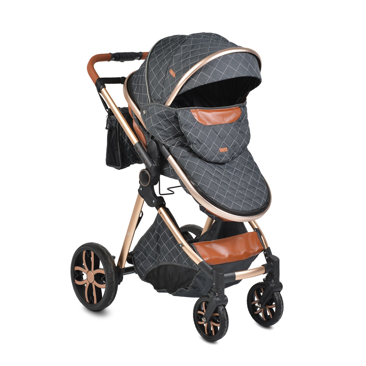 Moni Kinderwagen Alma Sportsitz Tragetasche umbaubar Wickeltasche Sitz umkehrbar schwarz | 03800146235468