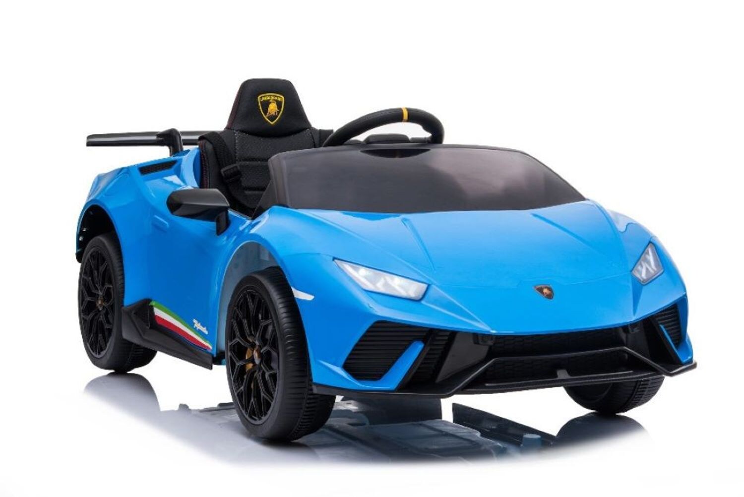 ES-Toys Kinder Elektroauto Lamborghini Huracan EVA-Reifen Scheinwerfer Bluetooth blau