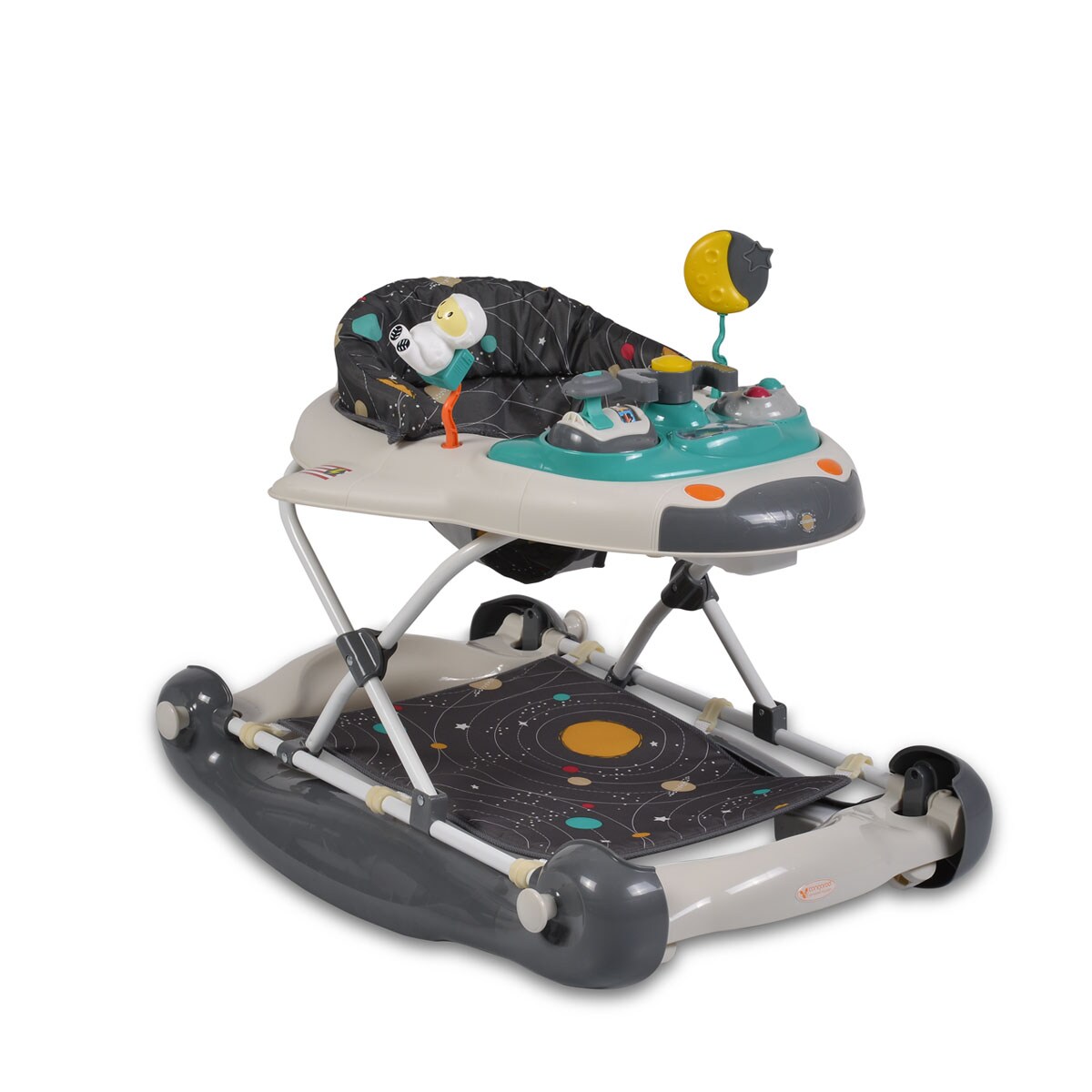 Cangaroo Lauflernhilfe Cosmos 3 in 1 Wippe, Stopper Musik Licht h&ouml;henverstellbar t&uuml;rkis - Bild 1