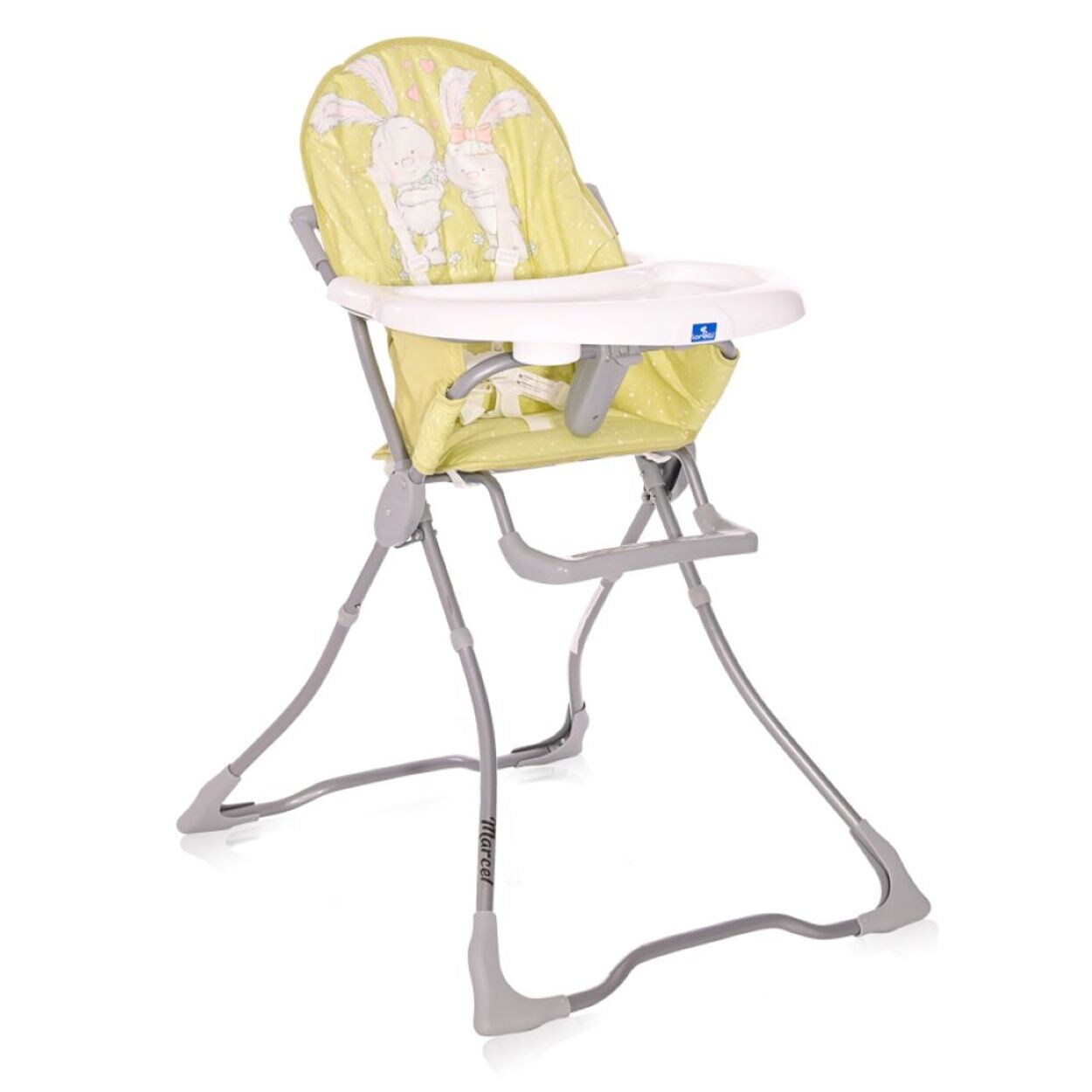 Lorelli Kinderhochstuhl Marcel, klappbar, Bechervertiefung, abwaschbarer Stoff beige gelb