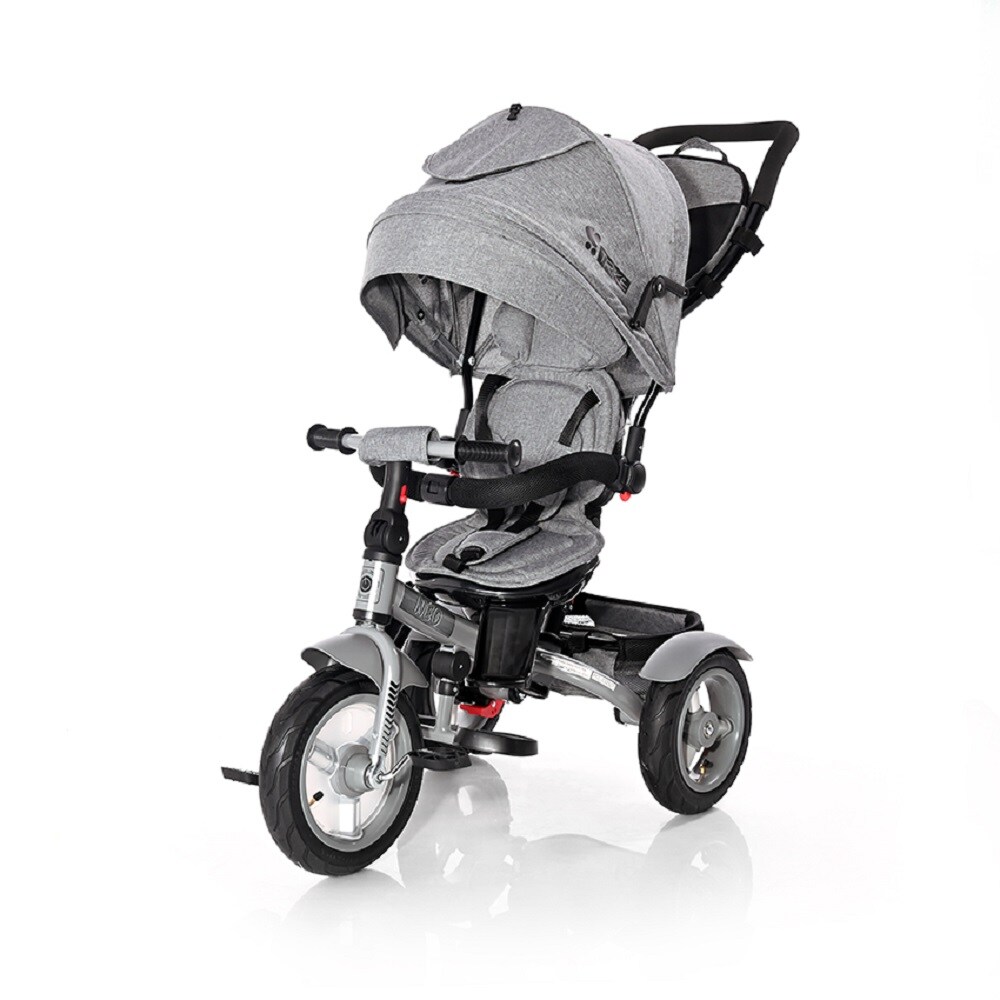 Lorelli Tricycle Neo 4 in 1 Luftreifen, Schiebestange, Sitz drehbar, verstellbar grau/schwarz - Bild 1