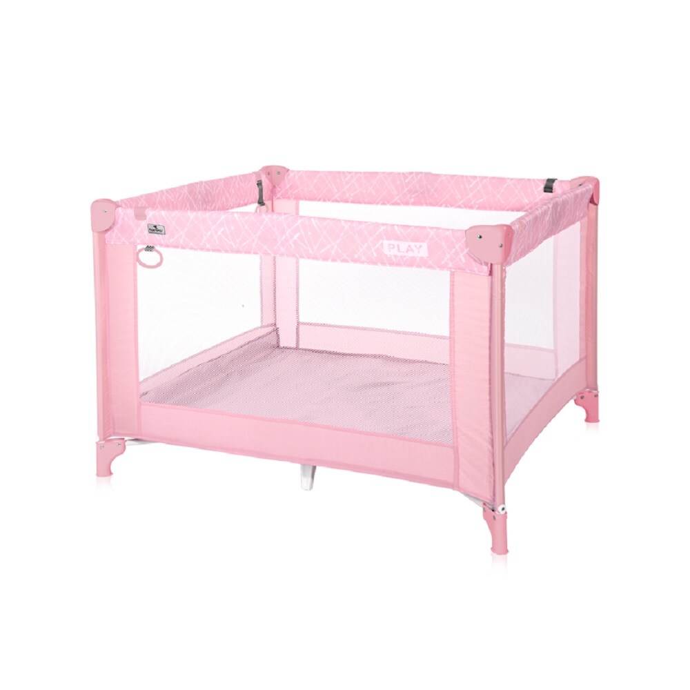 Lorelli Reiselaufstall PLAY, Laufstall klappbar mit Spieldecke, Tragetasche rosa pink | 03800151977599