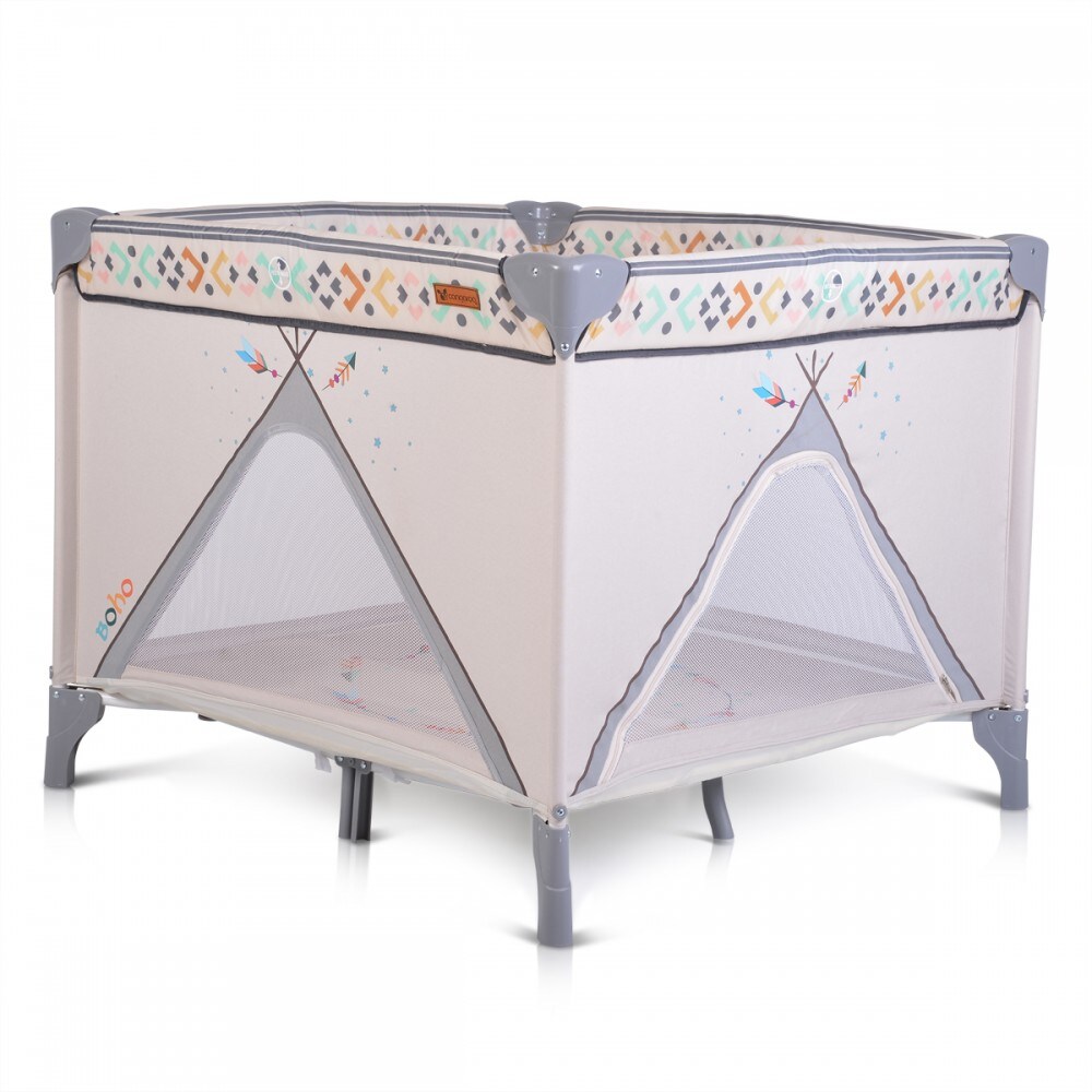 Cangaroo Reiselaufstall Boho, Laufstall, Matratze faltbar, klappbar, Tragetasche beige | 03800146248369
