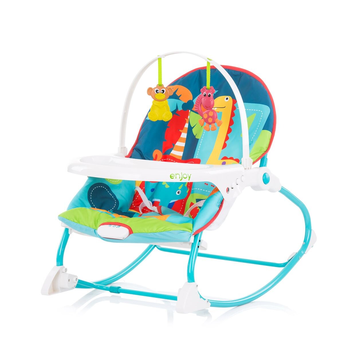 Chipolino Babywippe Enjoy, Stuhl, Schaukelfunktion, Musikfunktion, Spielbogen blau