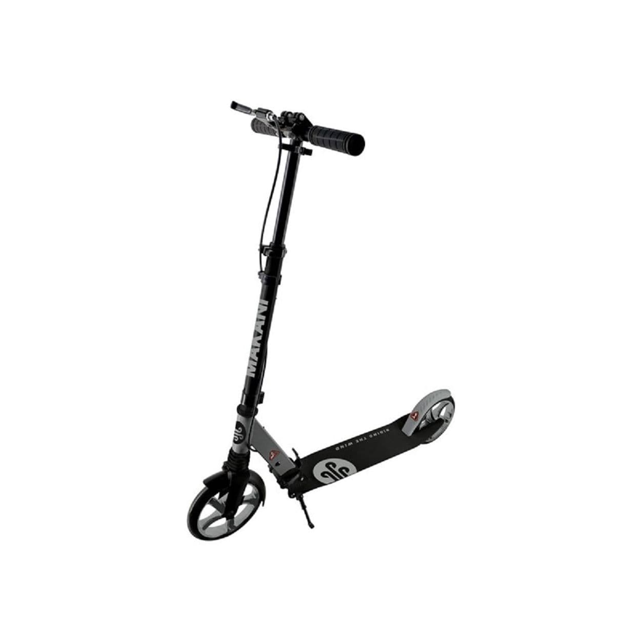 Makani Scooter Vale, PU-R&auml;der mit Federung, klappbar, Handbremse, Seitenst&auml;nder grau - Bild 1