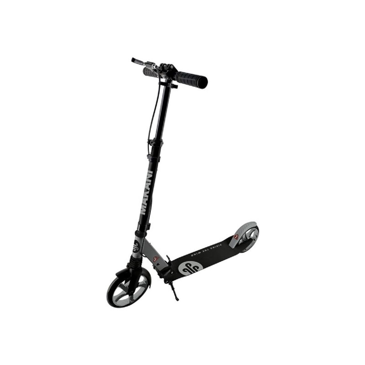 Makani Scooter Vale, PU-Räder mit Federung, klappbar, Handbremse, Seitenständer grau | 03801006011123