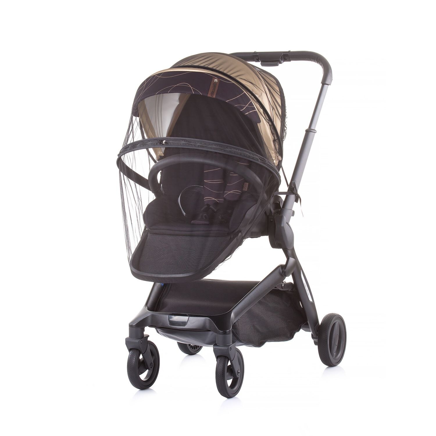 Chipolino Moskitonetz Lux, Insektenschutz, Kinderwagen, Buggy, Reißverschluss schwarz