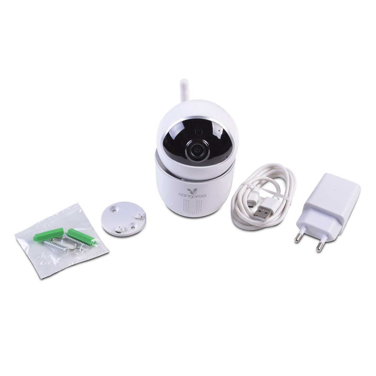 Cangaroo Babyphone Hype, Wi-Fi/Lan Kamera, 360° Drehung, LED-Infrarot Nachsicht weiß | 03800146267858