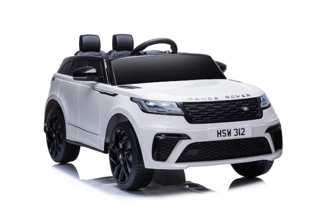 ES-Toys Kinder Elektroauto Range Rover Velar EVA-Reifen Sto&szlig;d&auml;mpfer Scheinwerfer weiss - Bild 1