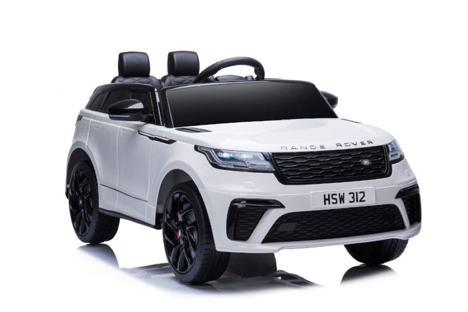 ES-Toys Kinder Elektroauto Range Rover Velar EVA-Reifen Stoßdämpfer Scheinwerfer weiß