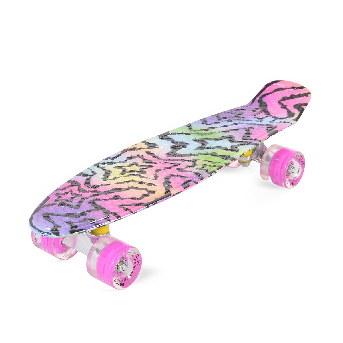 Byox Kinder Skateboard Stars 22 Zoll LED, 85A PU Rollen, ABEC 7, bis 85 kg pink - Bild 1