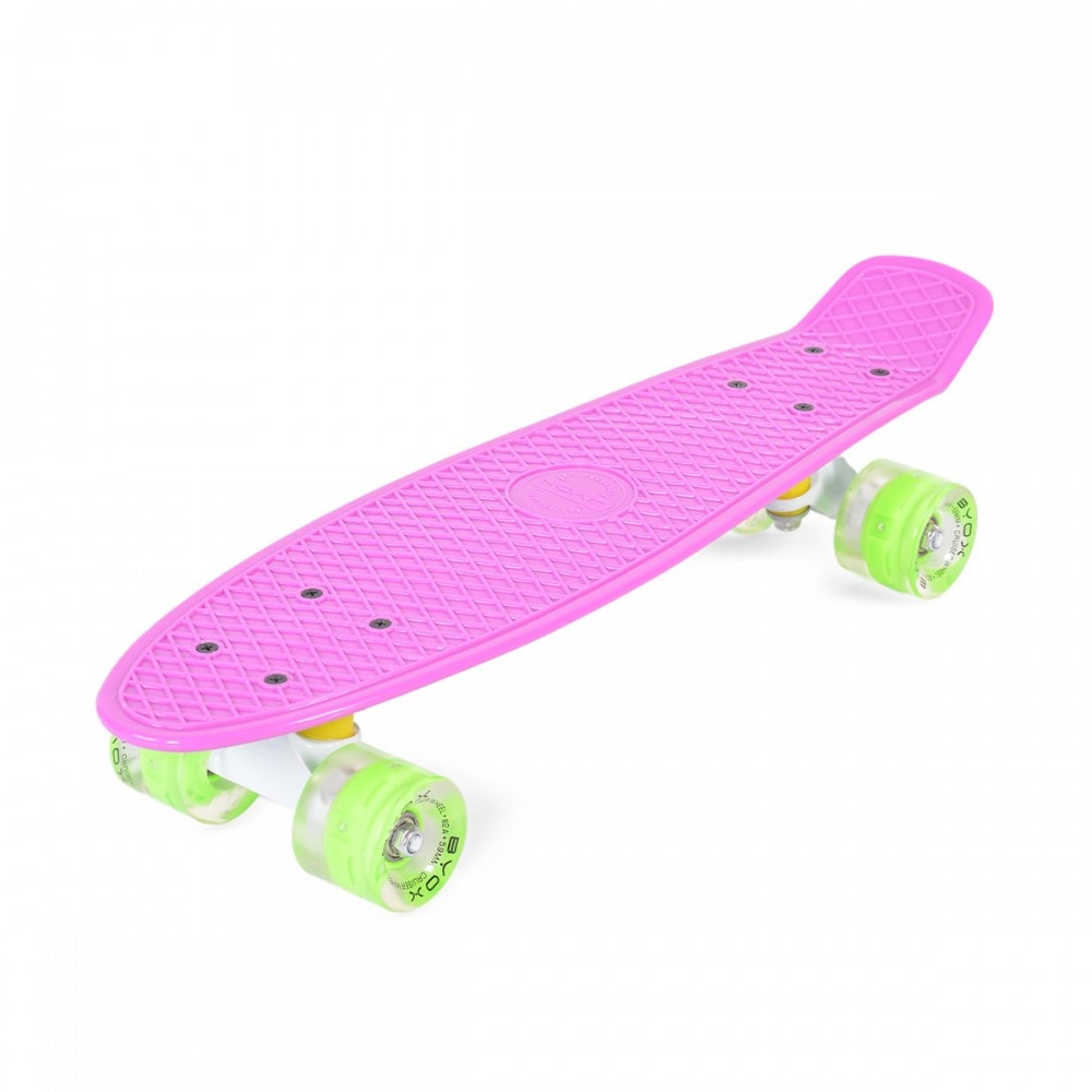 Byox Kinder Skateboard Spice LED 22 Zoll, Aluminium Achse, 80A 45mm, ABEC-7 pink - Bild 1