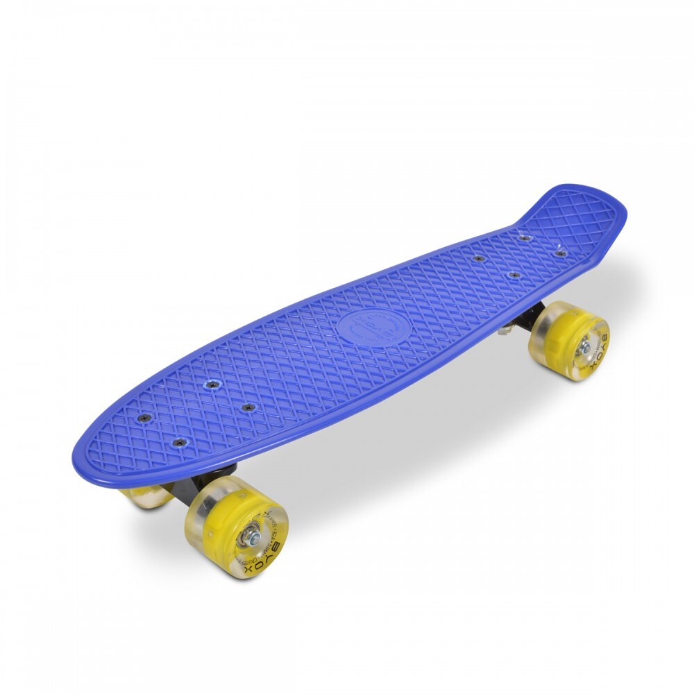 Byox Kinder Skateboard Spice LED 22 Zoll, Aluminium Achse, 80A 45mm, ABEC-7 dunkelblau - Bild 1