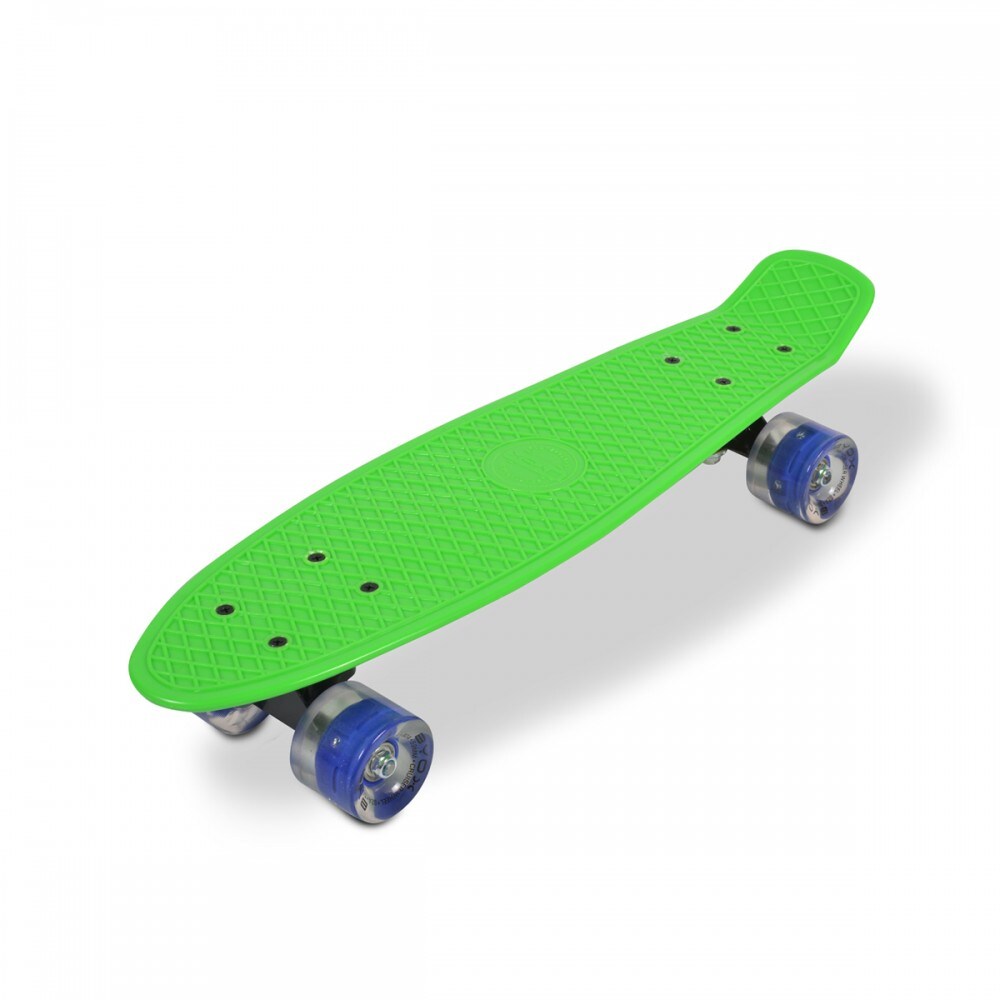 Byox Kinder Skateboard Spice LED 22 Zoll, Aluminium Achse, 80A 45mm, ABEC-7 hellgr&uuml;n - Bild 1