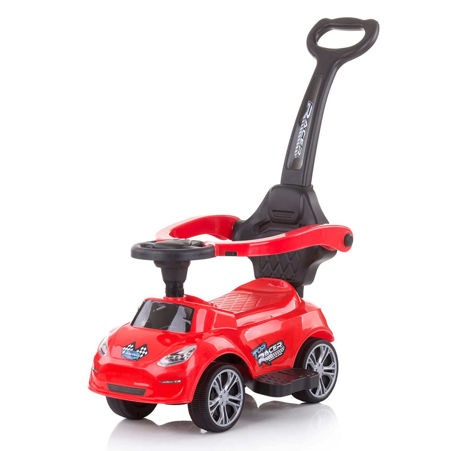 Chipolino Kinder Rutschauto 2 in 1 Turbo Schubstange Musikfunktion R&uuml;ckenlehne rot - Bild 1