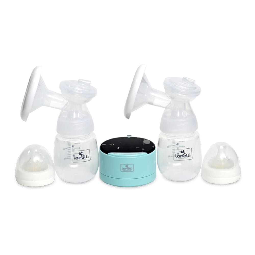 Lorelli elektrische Doppelmilchpumpe Daily Comfort LCD-Anzeige mit zwei Flaschen blau - Bild 1