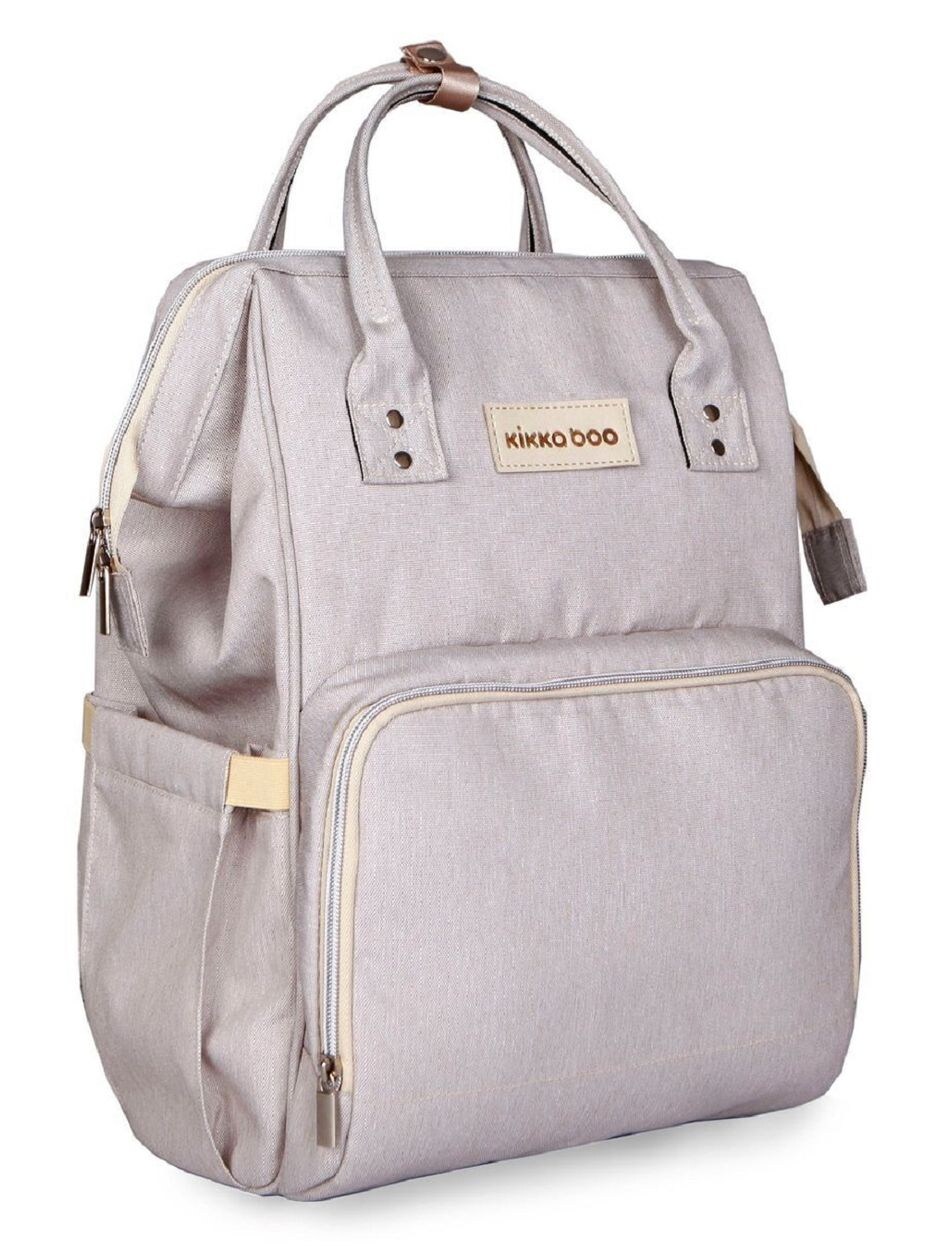 Kikkaboo Wickeltasche Siena, Rucksack, Wickelunterlage, Grifflänge einstellbar hellgrau