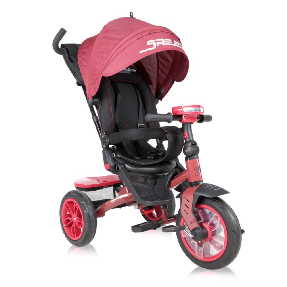 Lorelli Tricycle Speedy, Luftreifen, drehbarer Sitz, Musik, Licht, Schubstange rot/schwarz - Bild 1