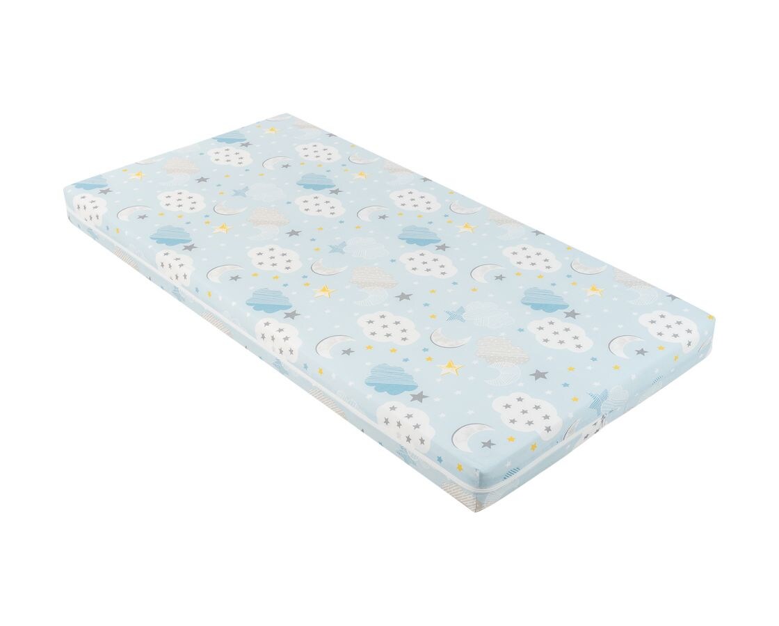 Kikkaboo Babybett Matratze Fantasia Plus 120 x 60cm Rei&szlig;verschluss Baumwollbezug blau - Bild 1