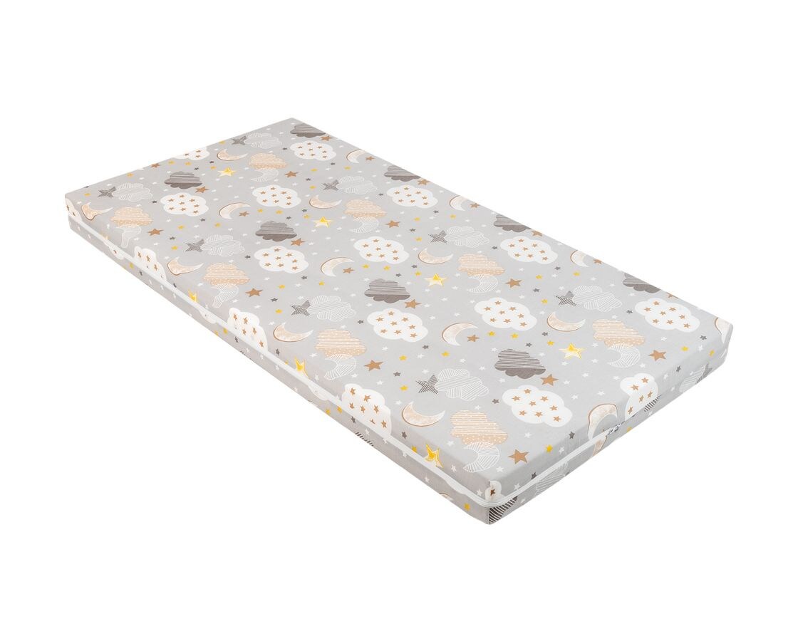 Kikkaboo Babybett Matratze Fantasia Plus 120 x 60cm Rei&szlig;verschluss Baumwollbezug hellgrau - Bild 1