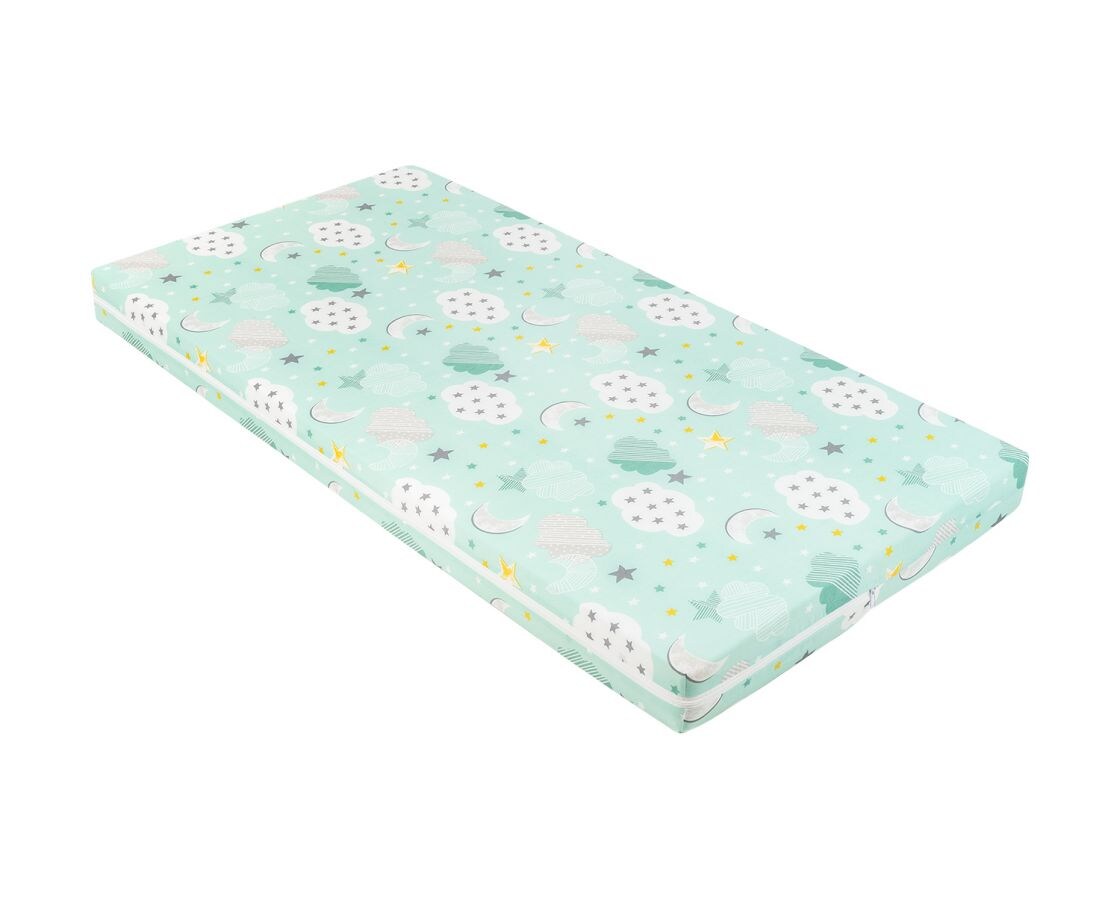 Kikkaboo Babybett Matratze Fantasia Plus 120 x 60cm Rei&szlig;verschluss Baumwollbezug gr&uuml;n - Bild 1
