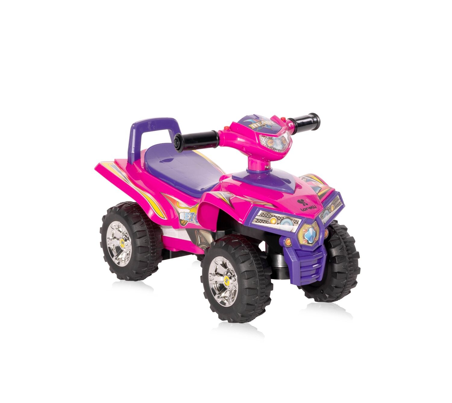 Lorelli Kinder Rutschauto ATV Signalton Rückenlehne Quad Design Staufach pink | 03800151994558