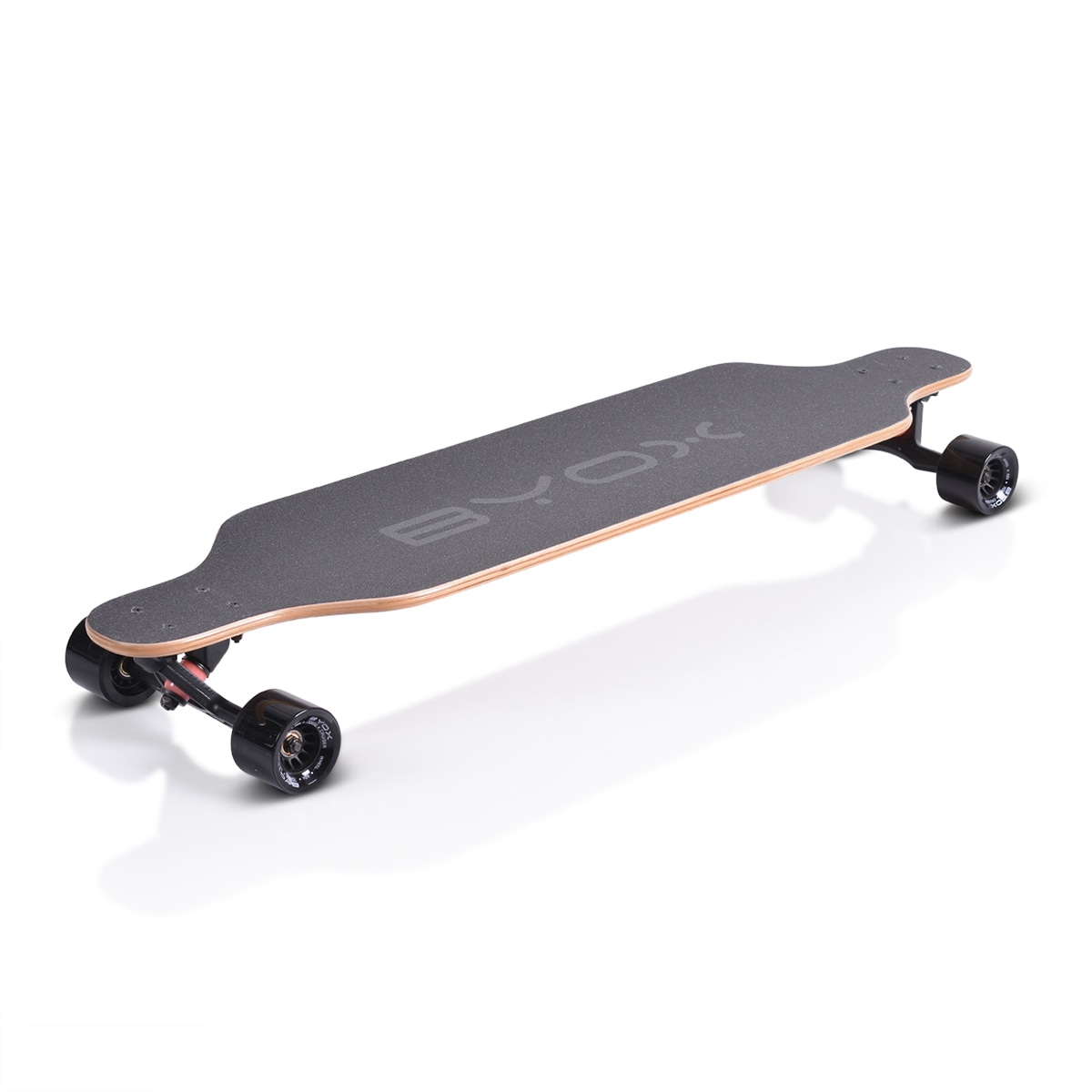 Byox Kinder Skateboard Longboard 41 Zoll, PU Rollen, ABEC-11, Gurt, bis 100 kg schwarz - Bild 1