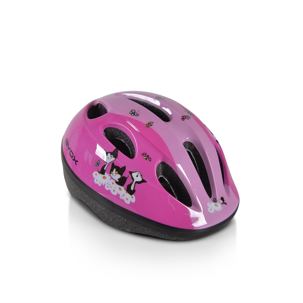 Byox Kinder Schutzhelm Y03 Gr&ouml;&szlig;e S 48-54 cm einstellbar LED-Beleuchtung 8 L&ouml;cher pink - Bild 1
