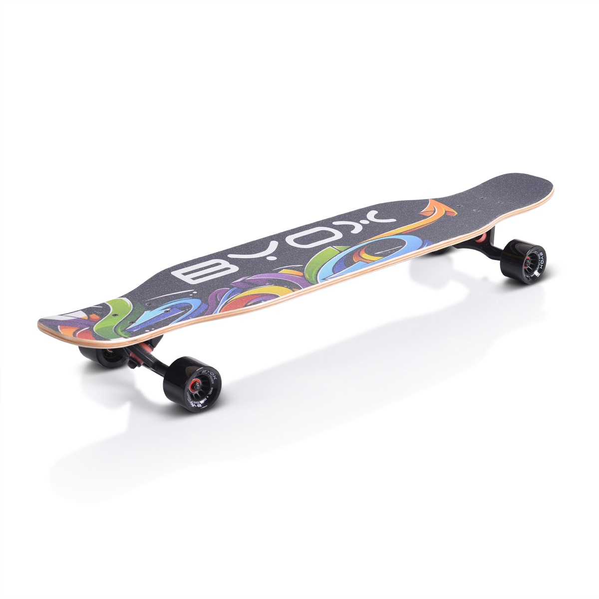 Byox Skateboard Longboard 42" Dancing Style PU Rollen ABEC-9 bis 100 kg Gurt schwarz - Bild 1