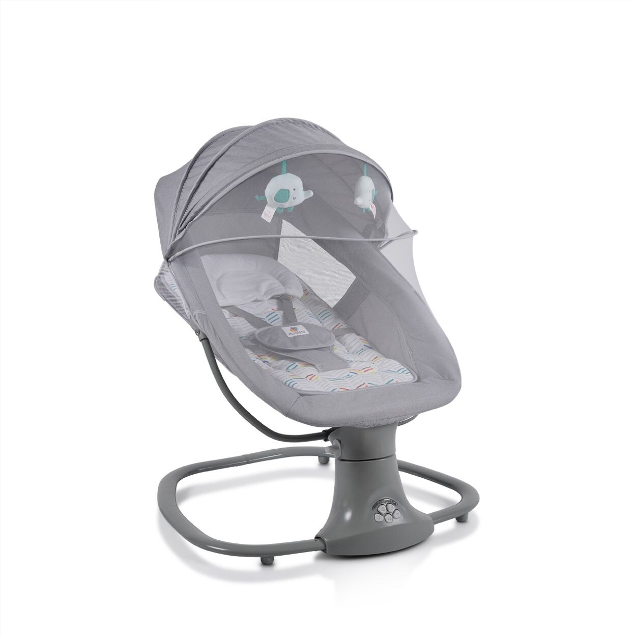 Moni Babywippe Axel 3 in 1 Schaukelfunktion Stubenwagen, Fernbedienung, Melodien grau