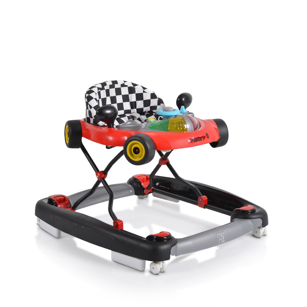 Moni Lauflernhilfe Prixy 2 in 1 Schaukelfunktion, Spielcenter, Lichteffekte rot | 03800146244231