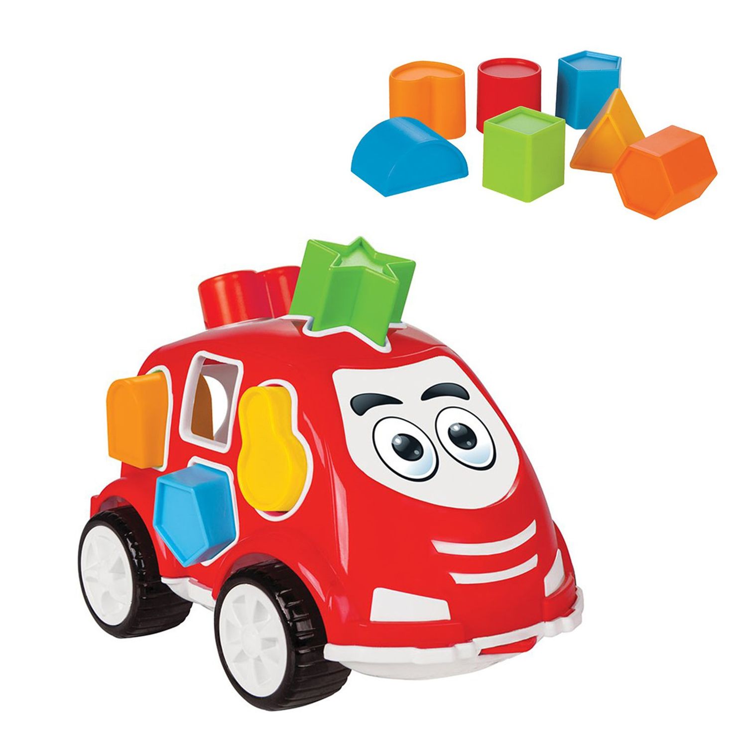 Pilsan Steckspiel Auto 03187 Sortierspiel, verschiedene Formen und Farben rot - Bild 1