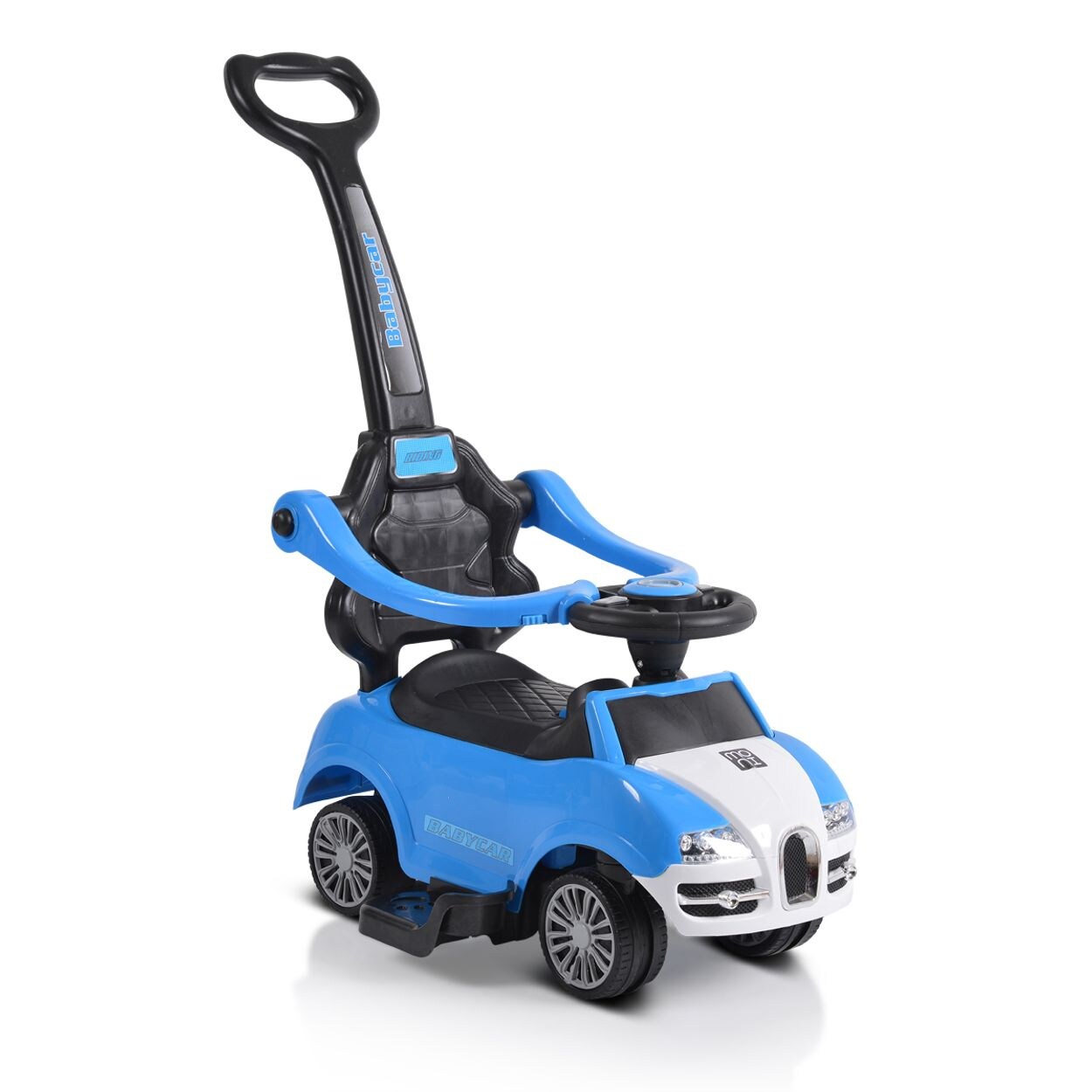 Moni Rutschauto 2 in 1 Rider 308, Rutscher mit Griff, Lehne, Bügel, Fußstütze blau