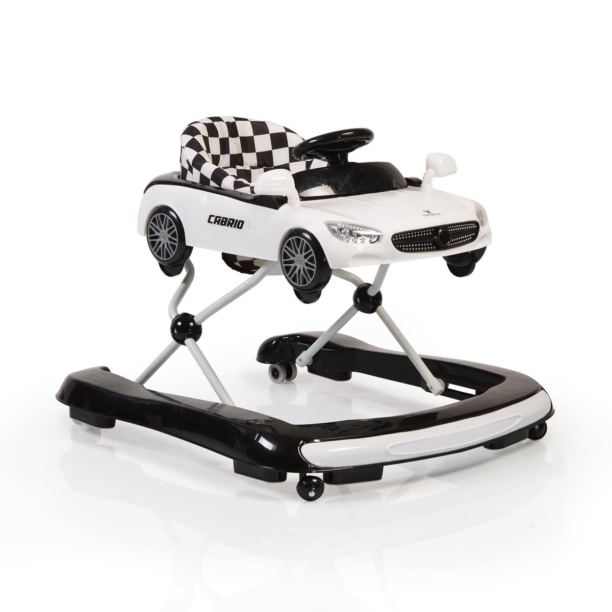 Lauflernhilfe Cabrio 2 in1 Auto-Design h&ouml;henverstellbar Armaturenbrett mit Licht wei&szlig; schwarz - Bild 1