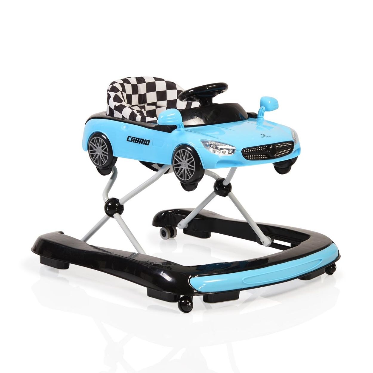 Lauflernhilfe Cabrio 2 in1 Auto-Design höhenverstellbar Armaturenbrett mit Licht blau schwarz