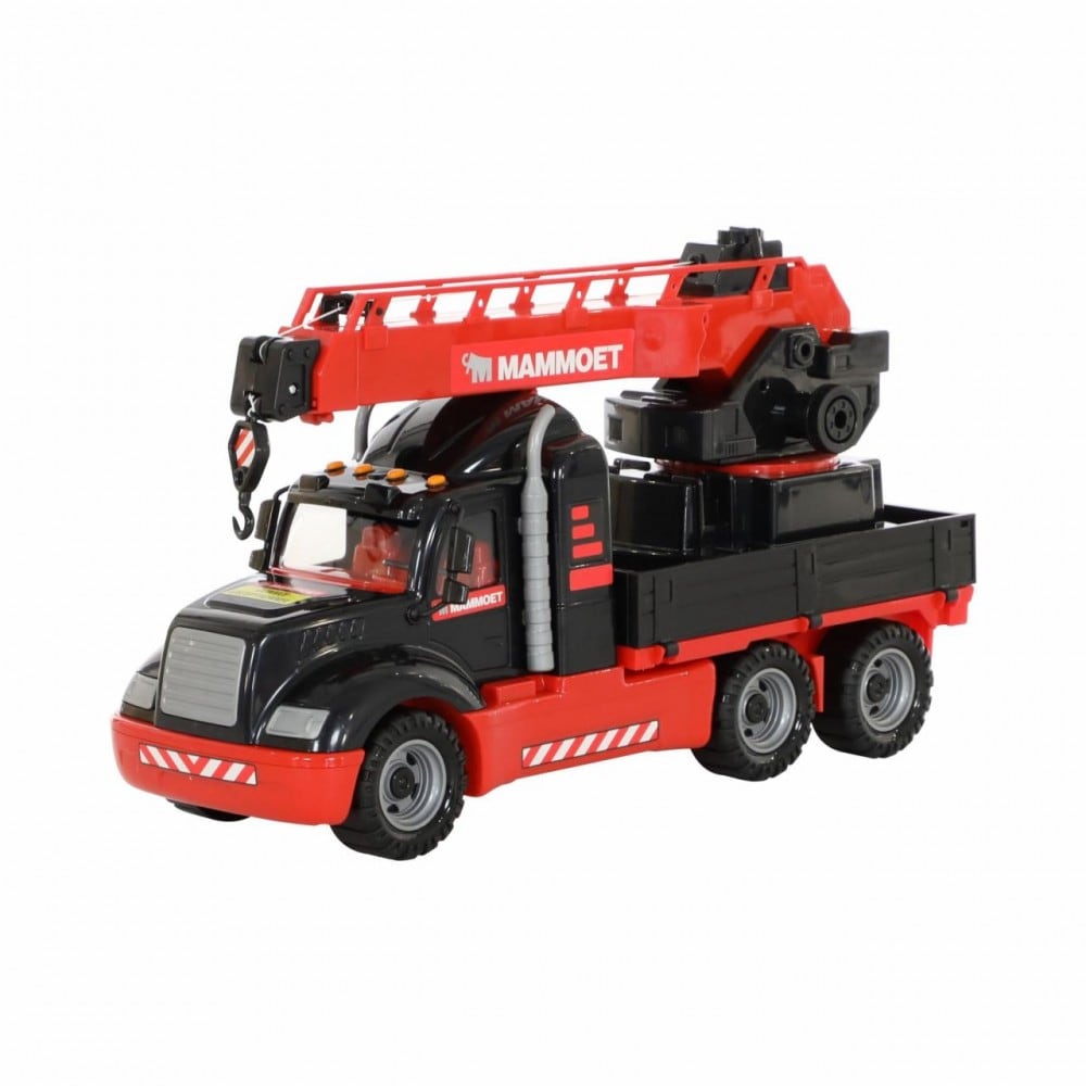 Polesie Spielzeug LKW Kranwagen 56832 Drehteller Simulationsglas 59,5 cm lang rot - Bild 1
