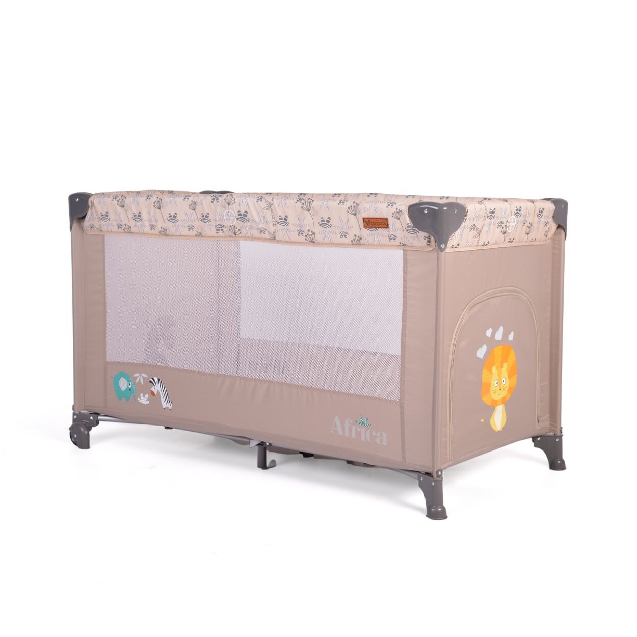 Cangaroo Reisebett Africa Laufstall Seiteneingang Matratze Sichtfenster Tasche beige