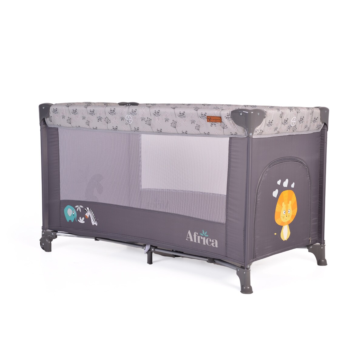 Cangaroo Reisebett Africa Laufstall Seiteneingang Matratze Sichtfenster Tasche grau - Bild 1