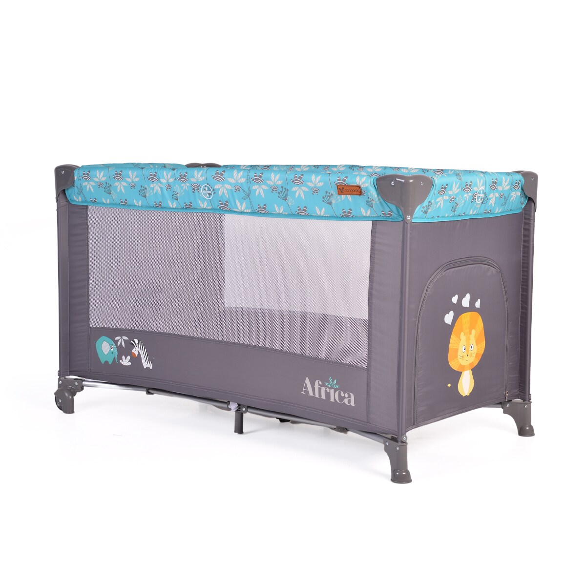 Cangaroo Reisebett Africa Laufstall Seiteneingang Matratze Sichtfenster Tasche türkis | 03800146248253