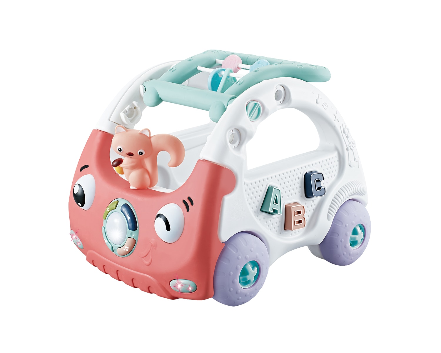 Kikkaboo Lauflernwagen 2 in 1 Auto Lauflernhilfe Spielcenter verstellbarer Griff pink - Bild 1